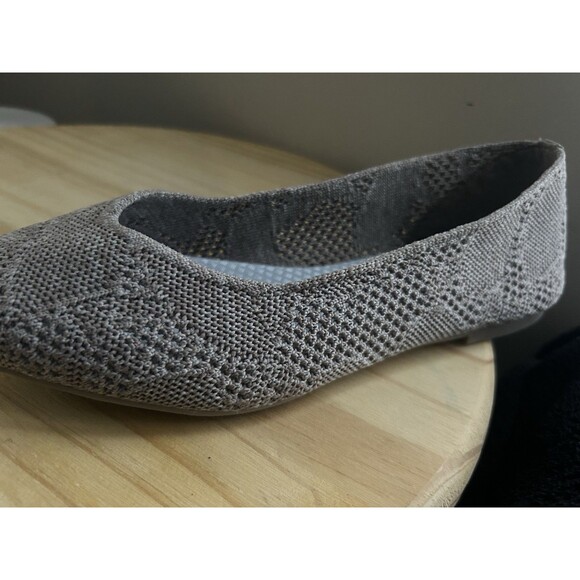 Skechers Cleo 2.0 Knitty City Taupe Ballet Flat Women 8 Air cooled Memory Foam - Picture 6 of 16